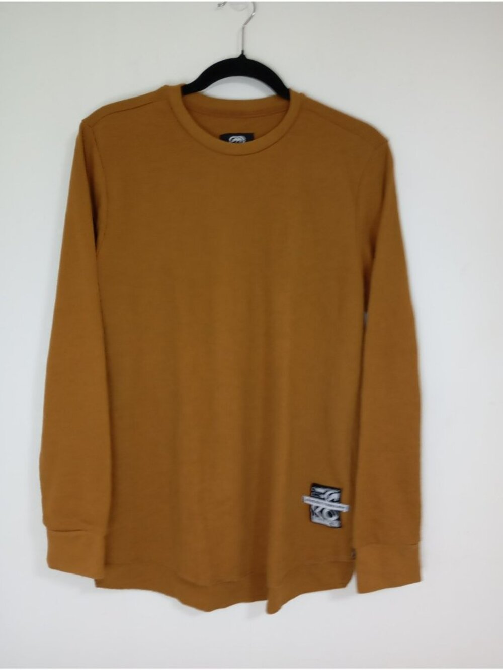 Ecko Unltd Mens Mustard Yellow Long Sleeve Thermal Shirt Size M Cotton Blend